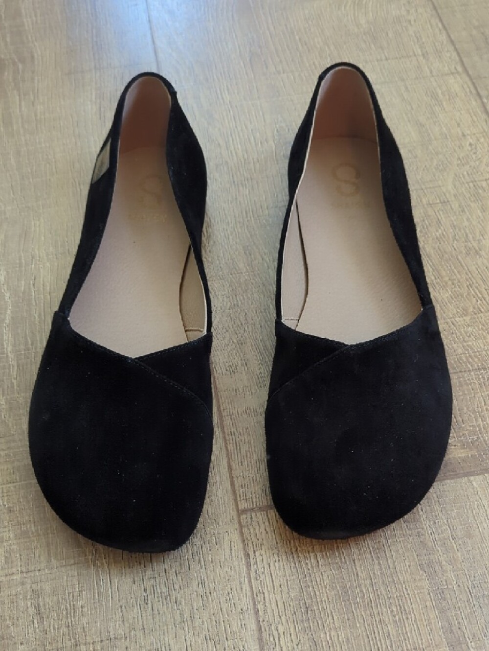 Shapen Women's Peony Black Suede Slip-On Flats - Picture 6 of 9